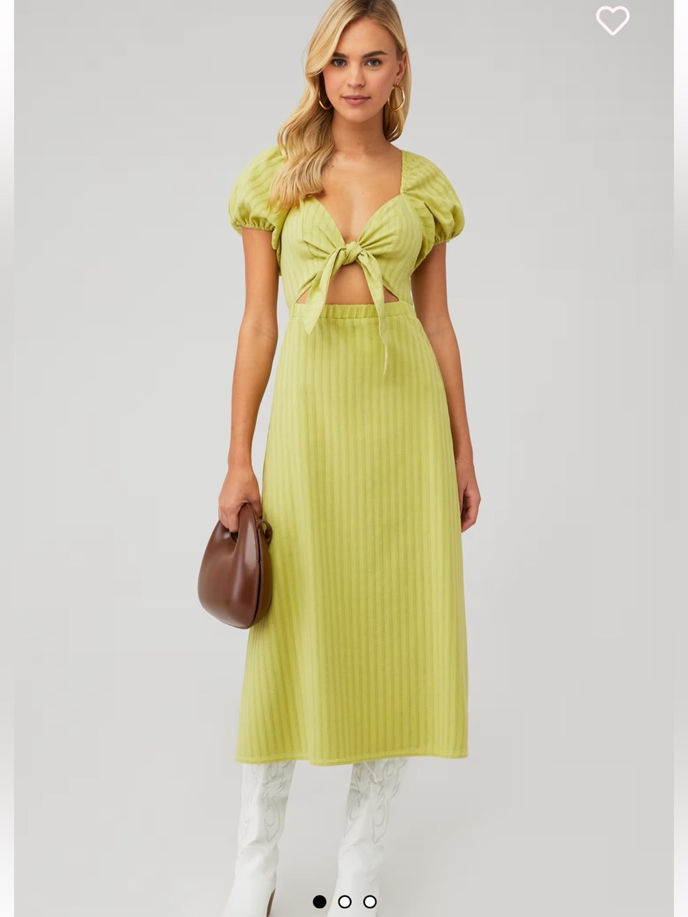 Show Me Your Mumu GABRIELLE TIE DRESS in Pear Small - Picture 1 of 9